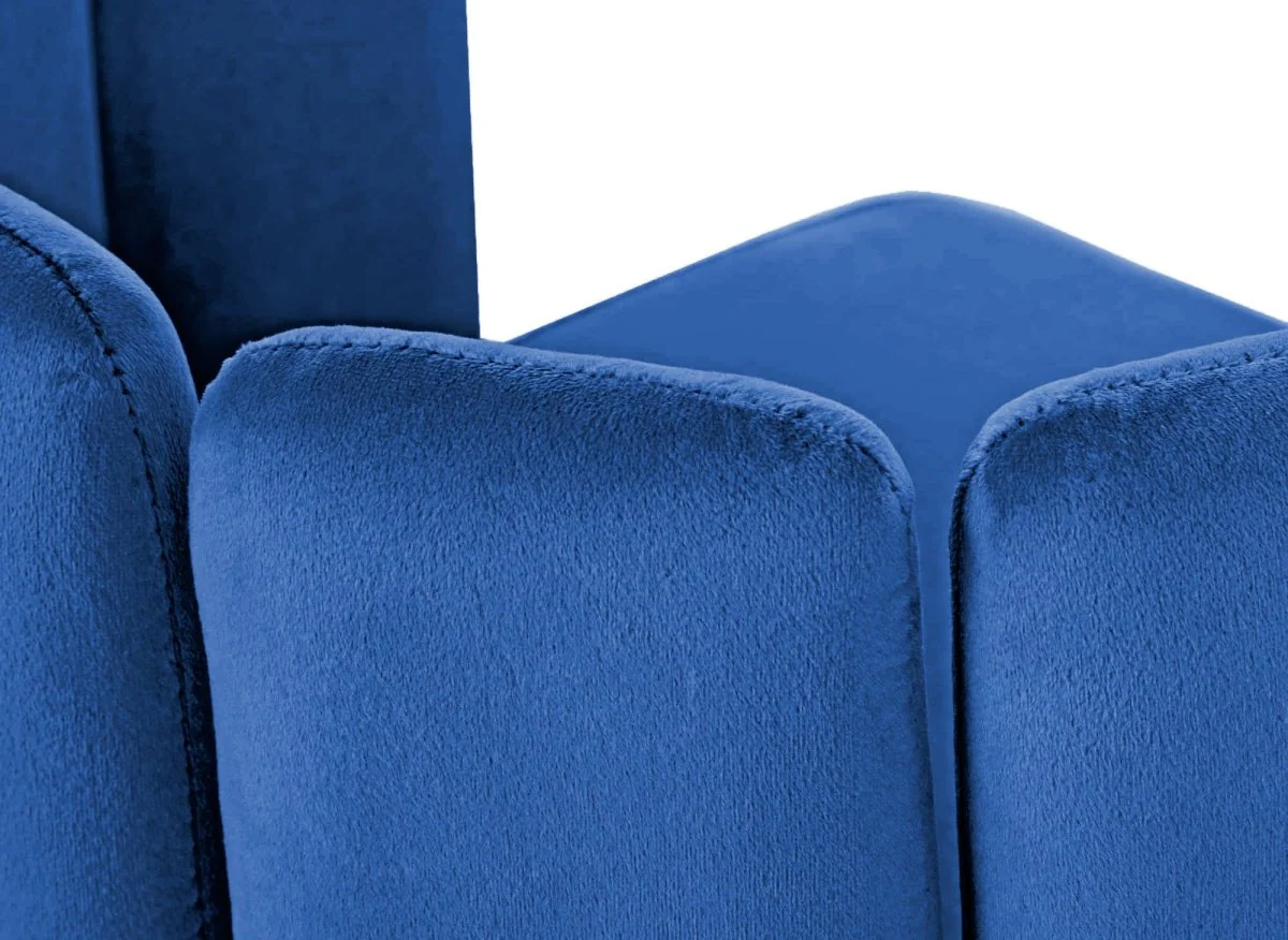 Lot de 2 tabourets de bar design en velours bleu DEBBY - Image 8