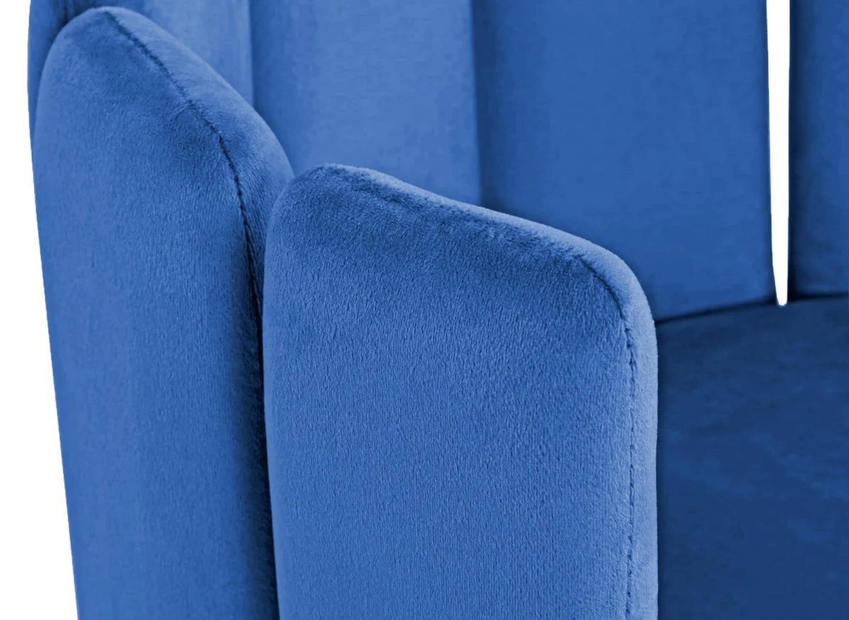 Lot de 2 tabourets de bar design en velours bleu DEBBY - Image 9
