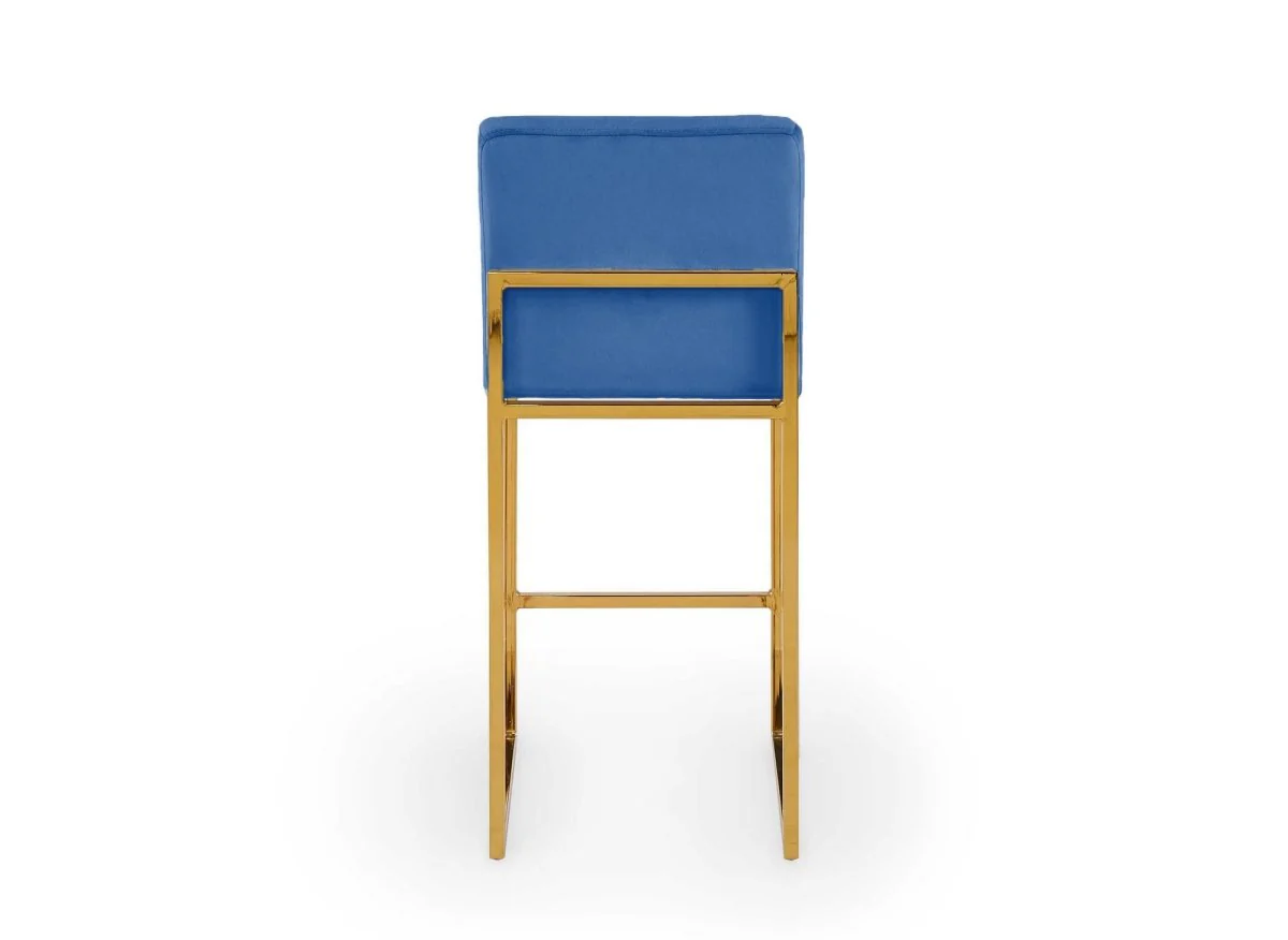 Lot de 2 tabourets de bar design en velours bleu FRIDA - Image 7