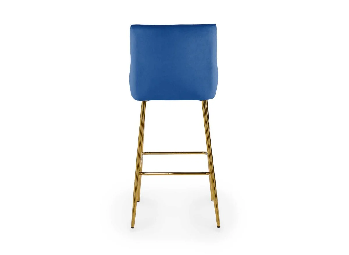 Lot de 2 tabourets de bar design en velours bleu LALYA - Image 7
