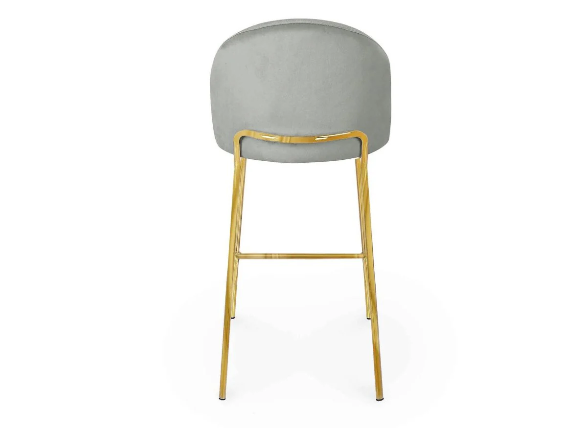 Lot de 2 tabourets de bar design en velours gris ARABEL - Image 7