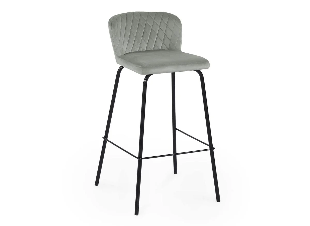 Lot de 2 tabourets de bar design en velours gris BOSCO - Image 5