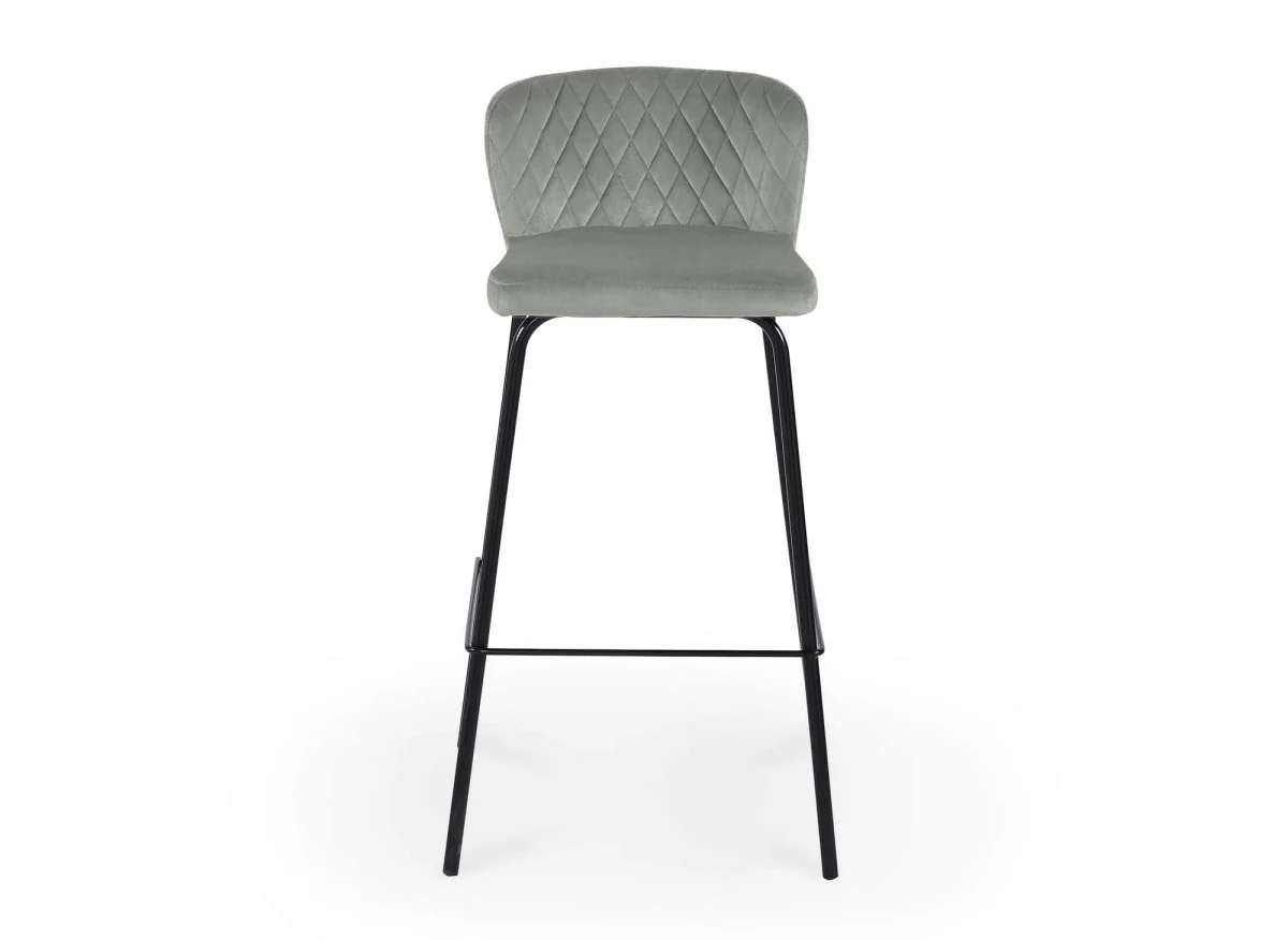Lot de 2 tabourets de bar design en velours gris BOSCO - Image 6