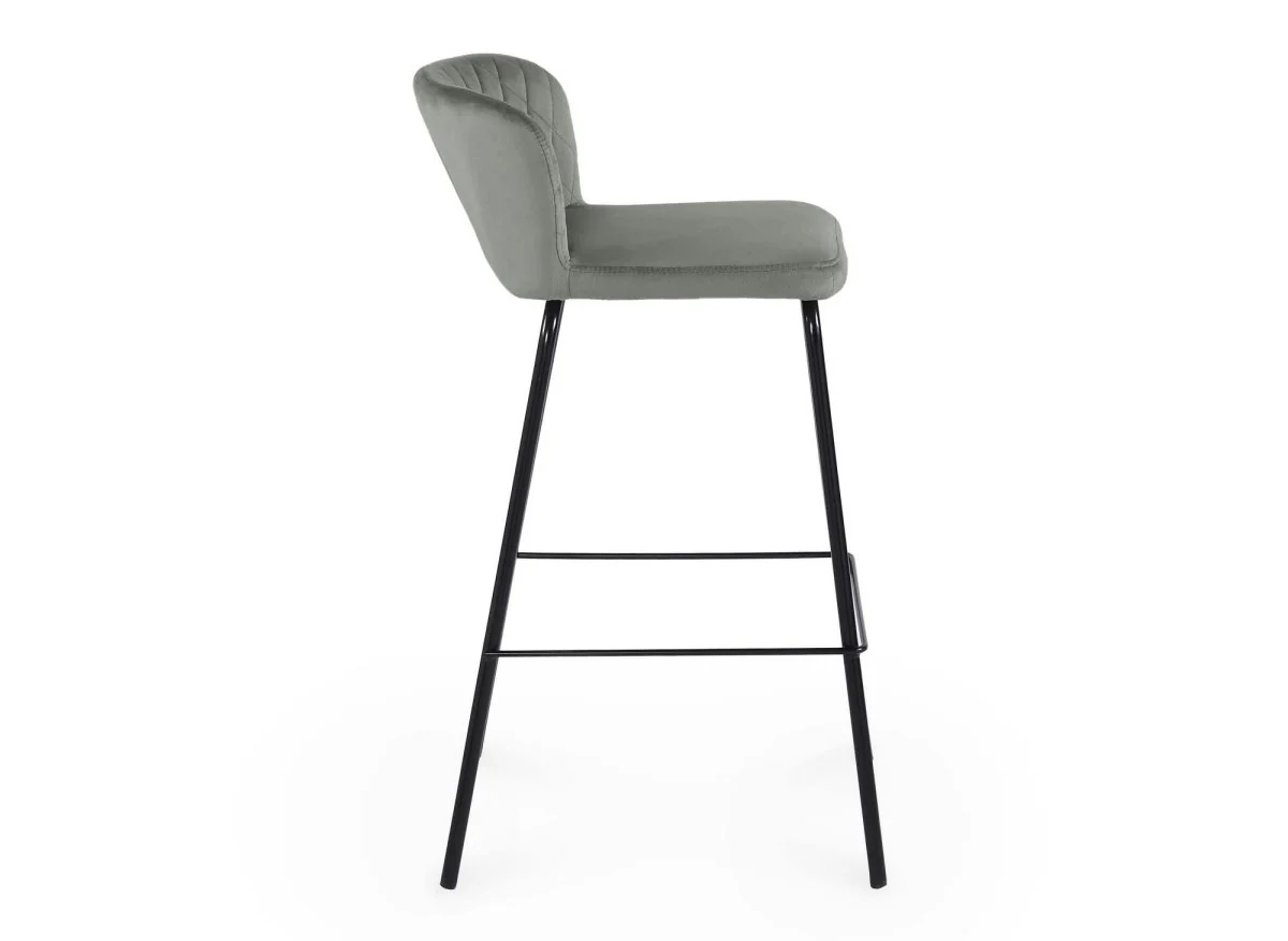 Lot de 2 tabourets de bar design en velours gris BOSCO - Image 7