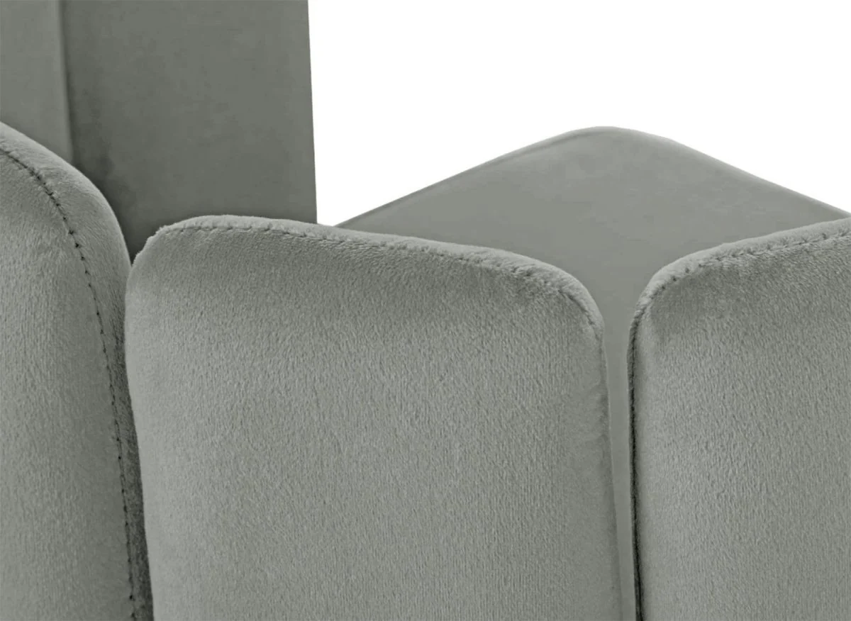 Lot de 2 tabourets de bar design en velours gris DEBBY - Image 6