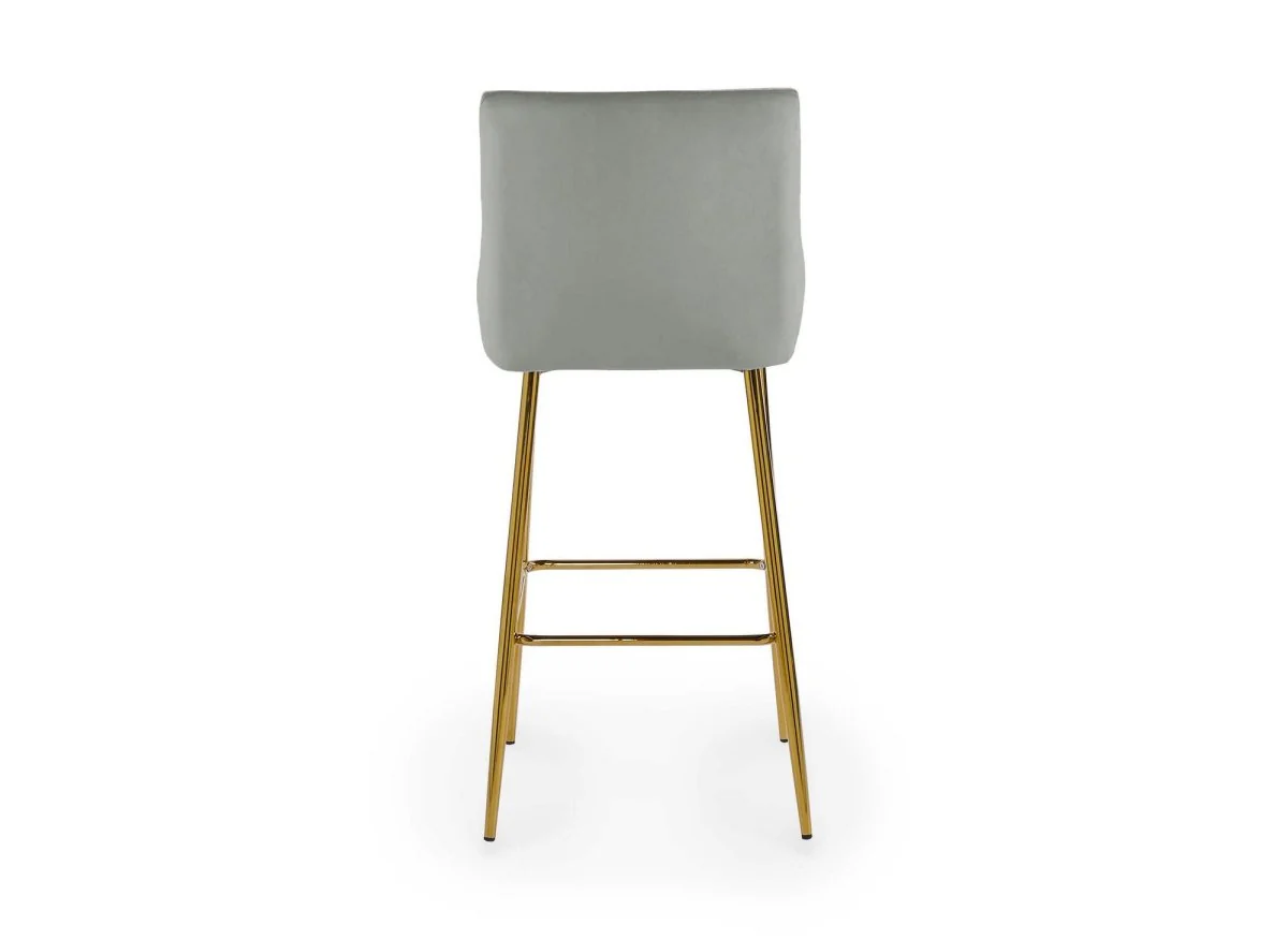 Lot de 2 tabourets de bar design en velours gris LALYA - Image 7