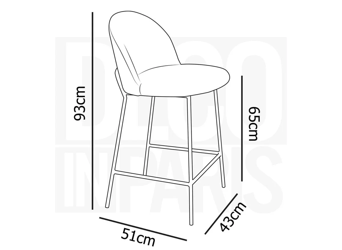 Lot de 2 tabourets de bar design en velours rose ARABEL - Image 8
