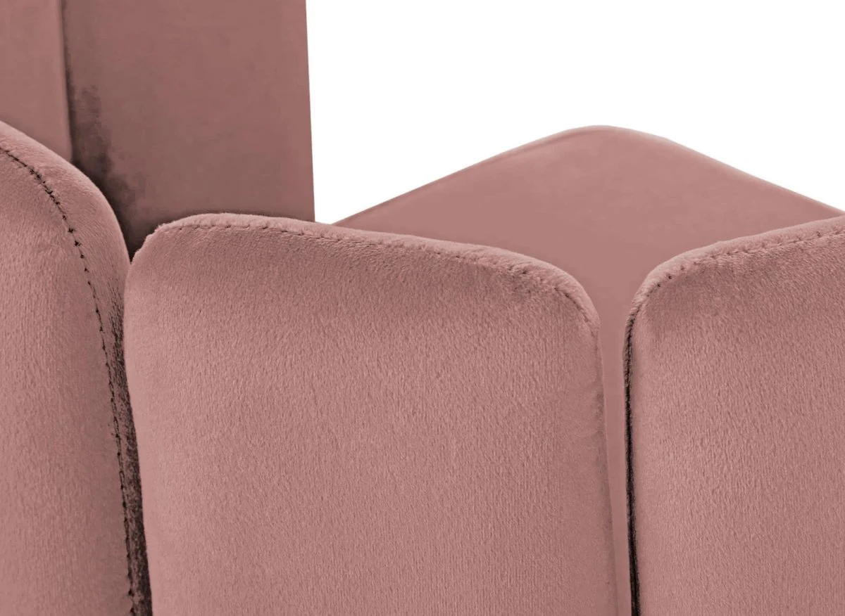 Lot de 2 tabourets de bar design en velours rose DEBBY - Image 8