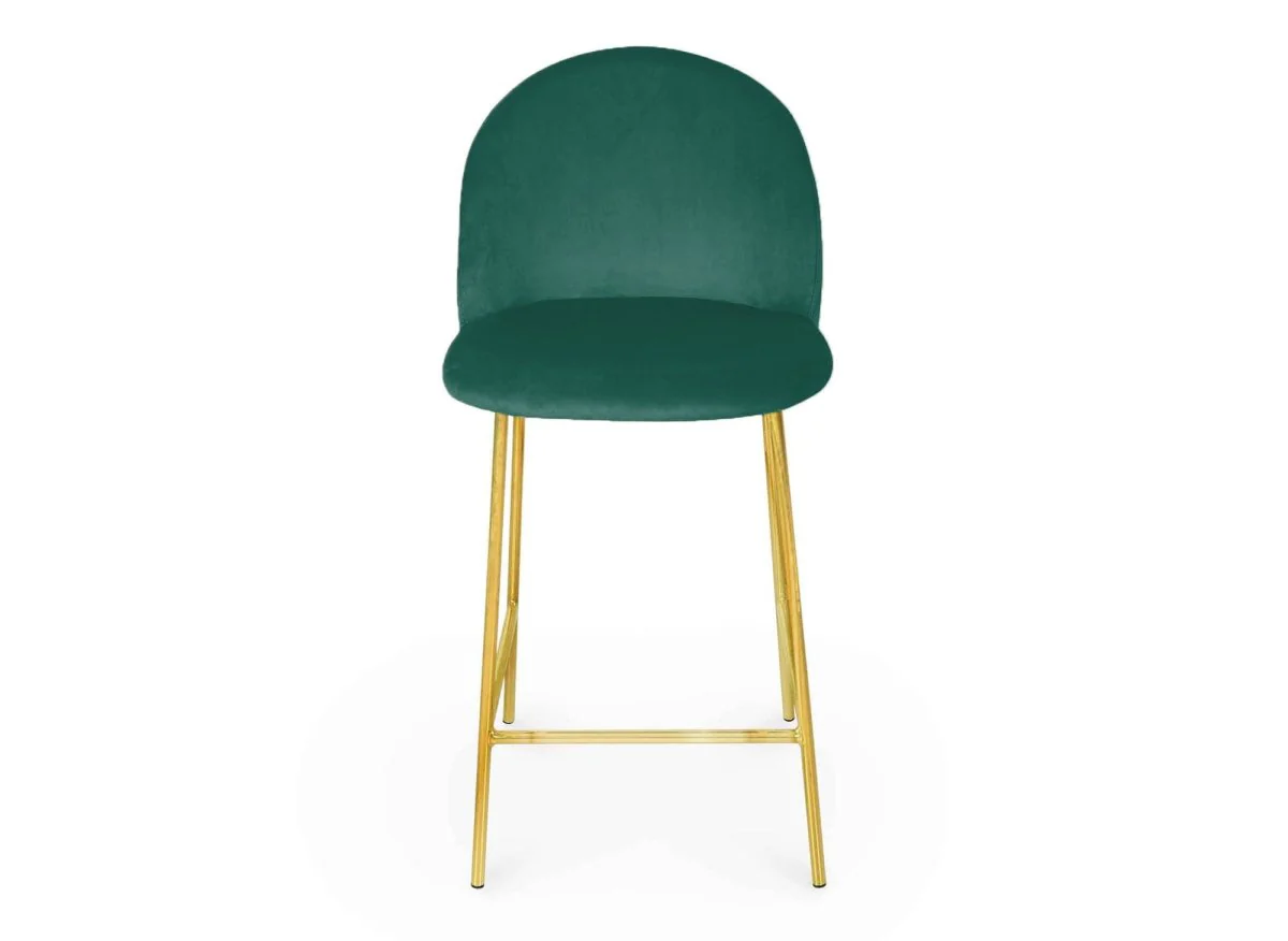 Lot de 2 tabourets de bar design en velours vert ARABEL - Image 4