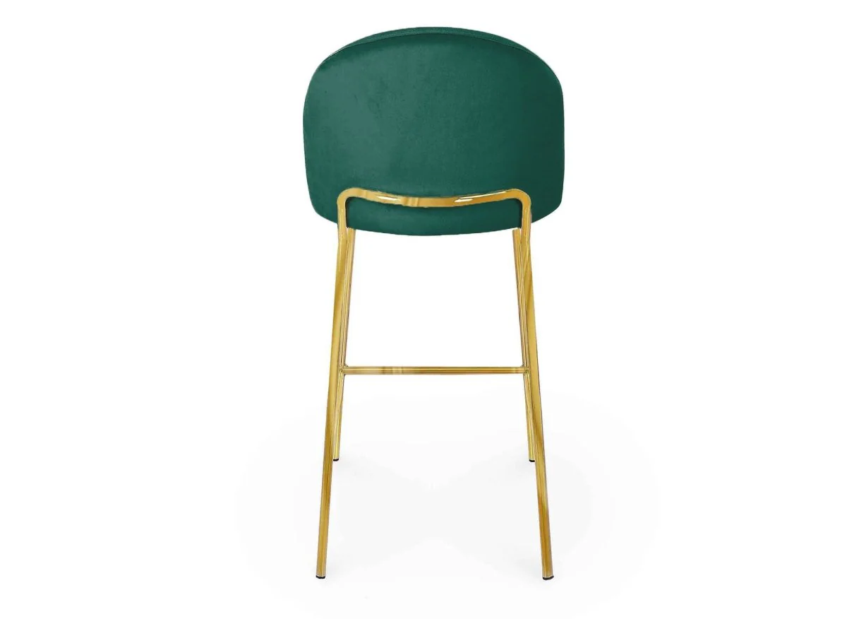 Lot de 2 tabourets de bar design en velours vert ARABEL - Image 7