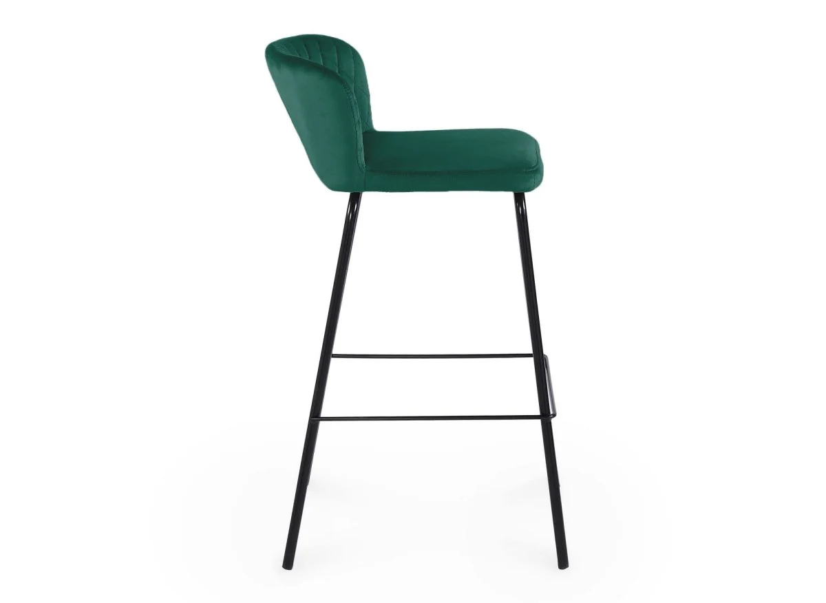 Lot de 2 tabourets de bar design en velours vert BOSCO - Image 7
