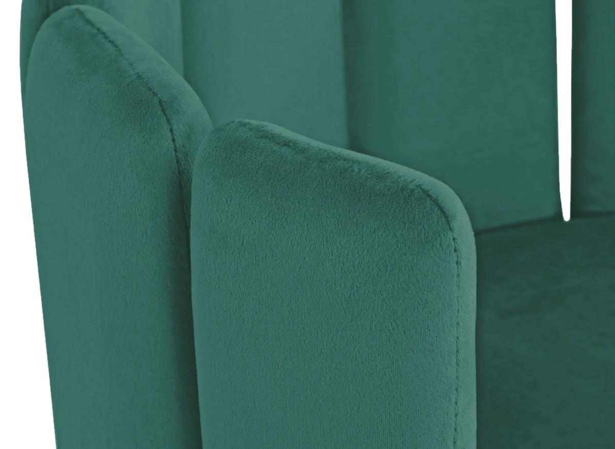 Lot de 2 tabourets de bar design en velours vert DEBBY - Image 9