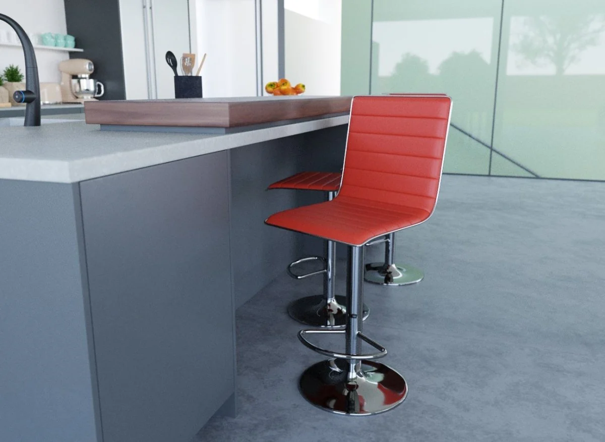 Lot de 2 tabourets de bar rouge LOCAS - Image 2