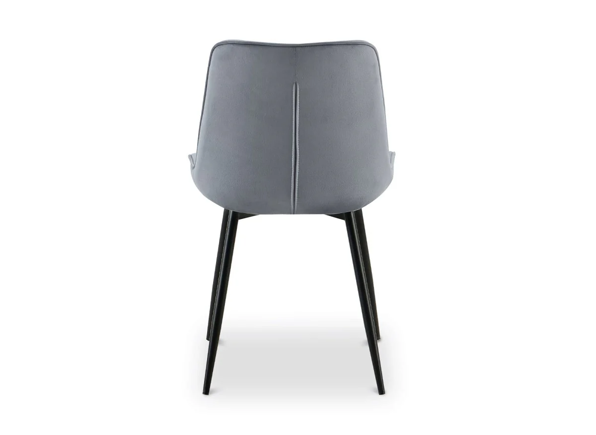 Lot de 4 chaises capitonnées en velours gris SOREN - Image 6