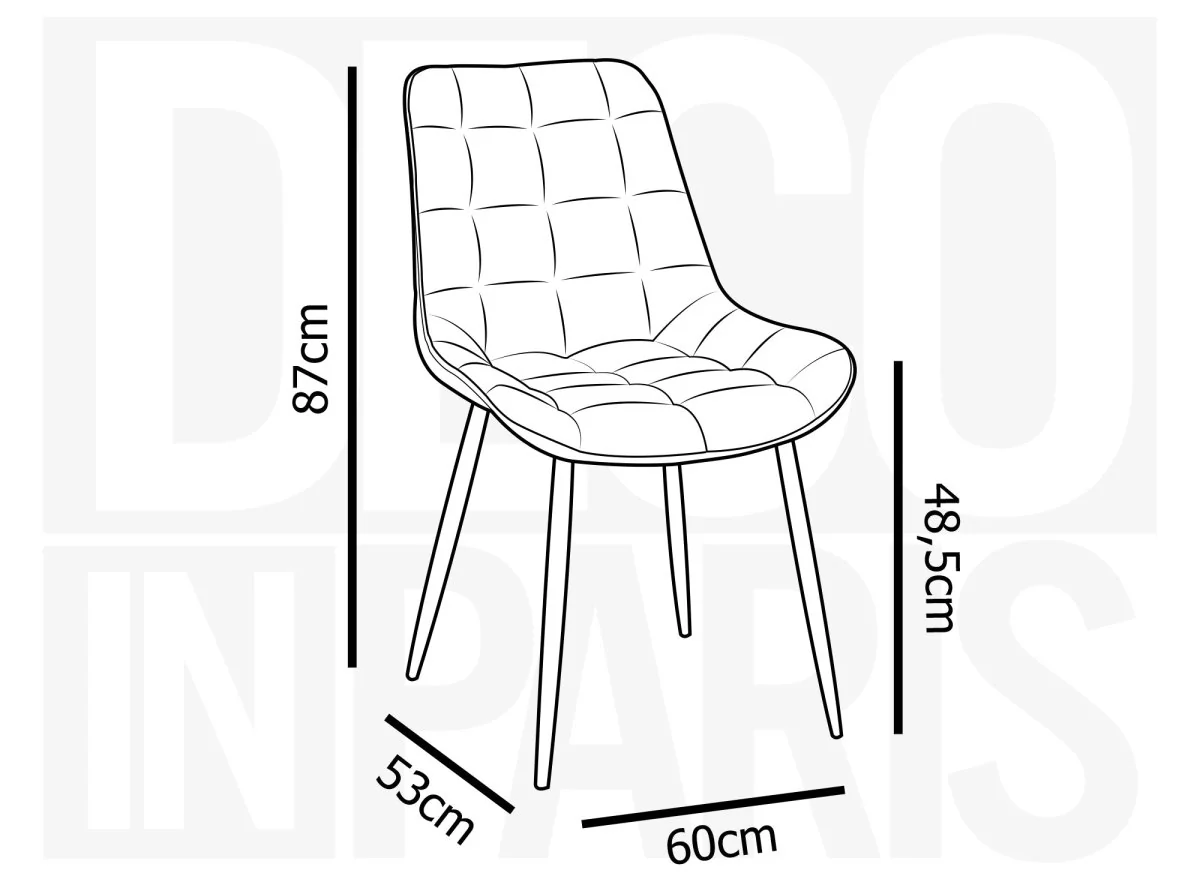 Lot de 4 chaises capitonnées en velours vert SOREN - Image 7