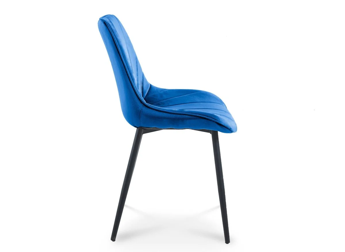 Lot de 4 chaises design en velours bleu ELOVA - Image 7