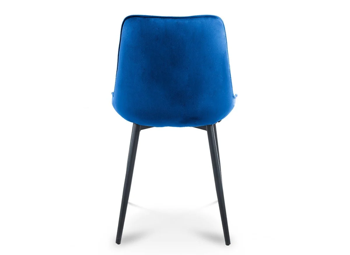 Lot de 4 chaises design en velours bleu ELOVA - Image 8