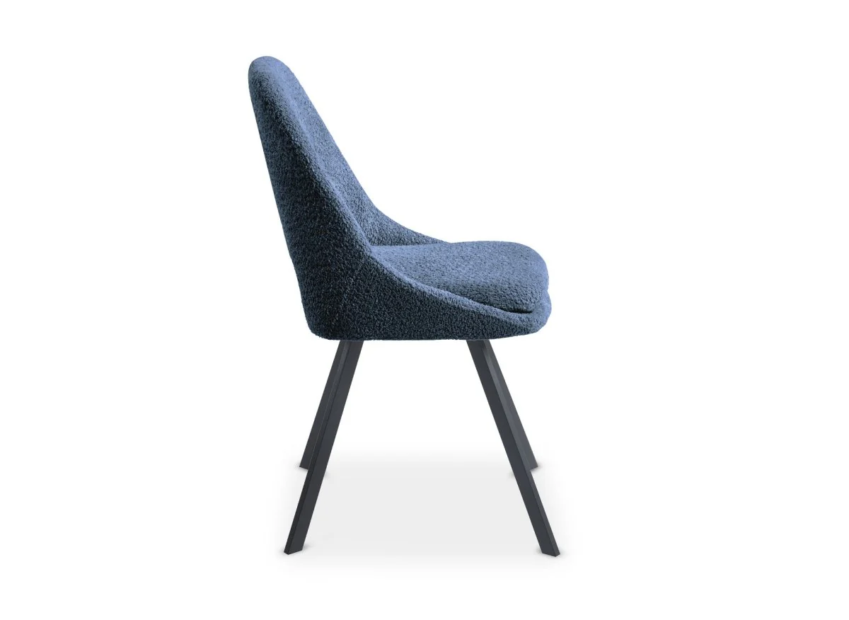Lot de 4 chaises effet peau de mouton bleu NARCISSE - Image 5