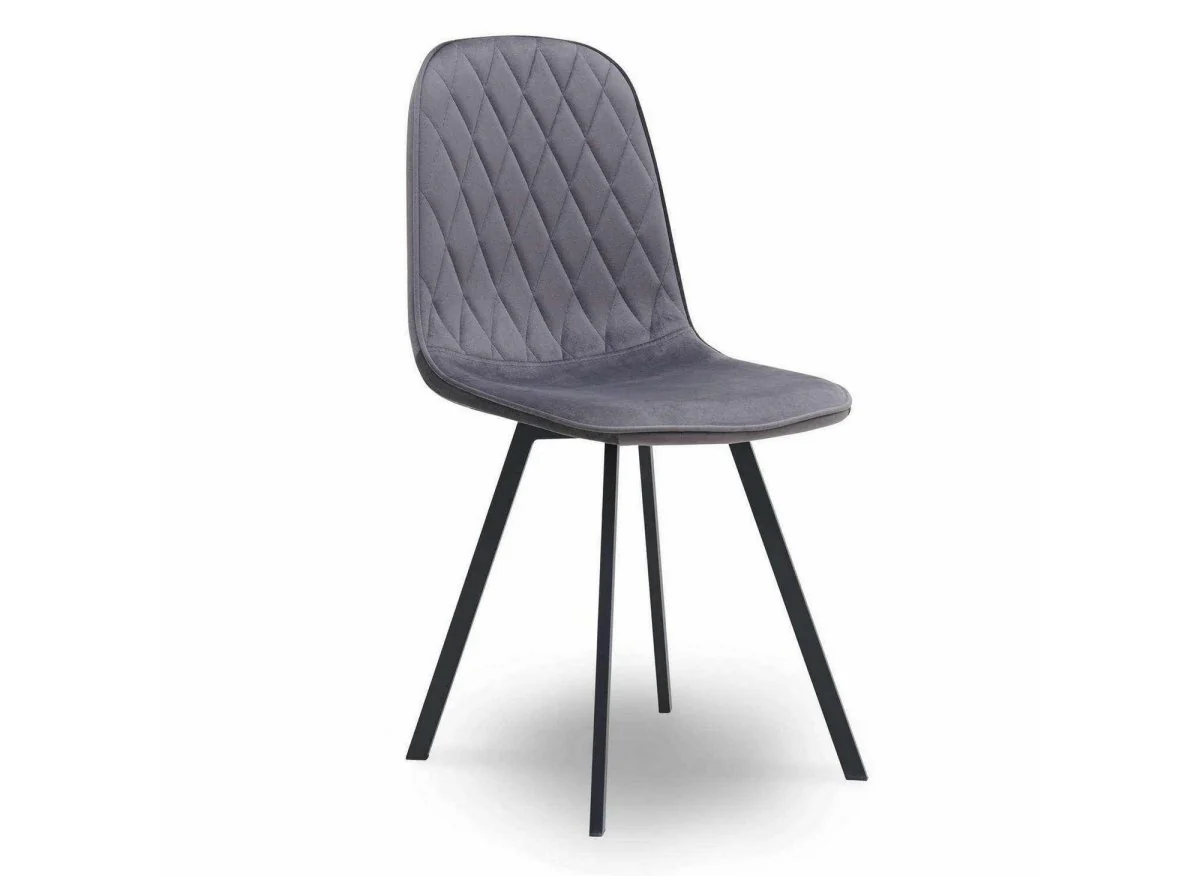 Lot de 4 chaises en tissu velours gris AMBRE - Image 3