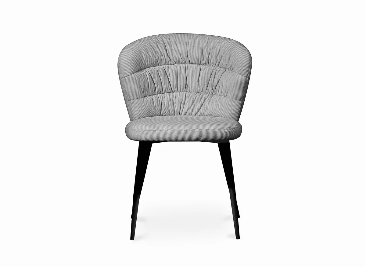 Lot de 4 chaises en velours côtelé gris DANIELA - Image 5