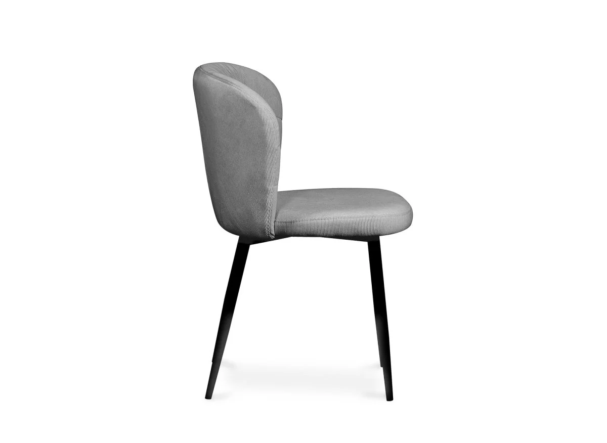 Lot de 4 chaises en velours côtelé gris DANIELA - Image 6