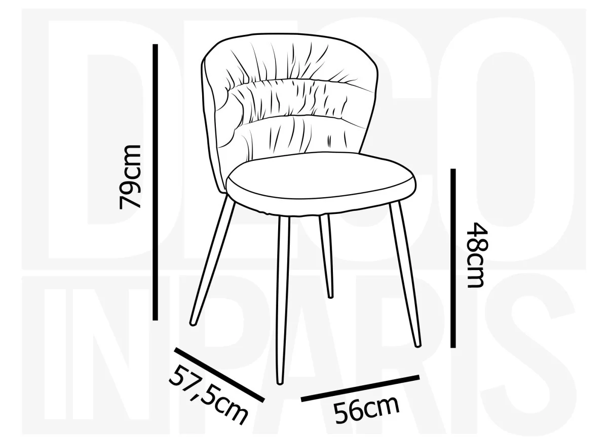 Lot de 4 chaises en velours côtelé gris DANIELA - Image 9