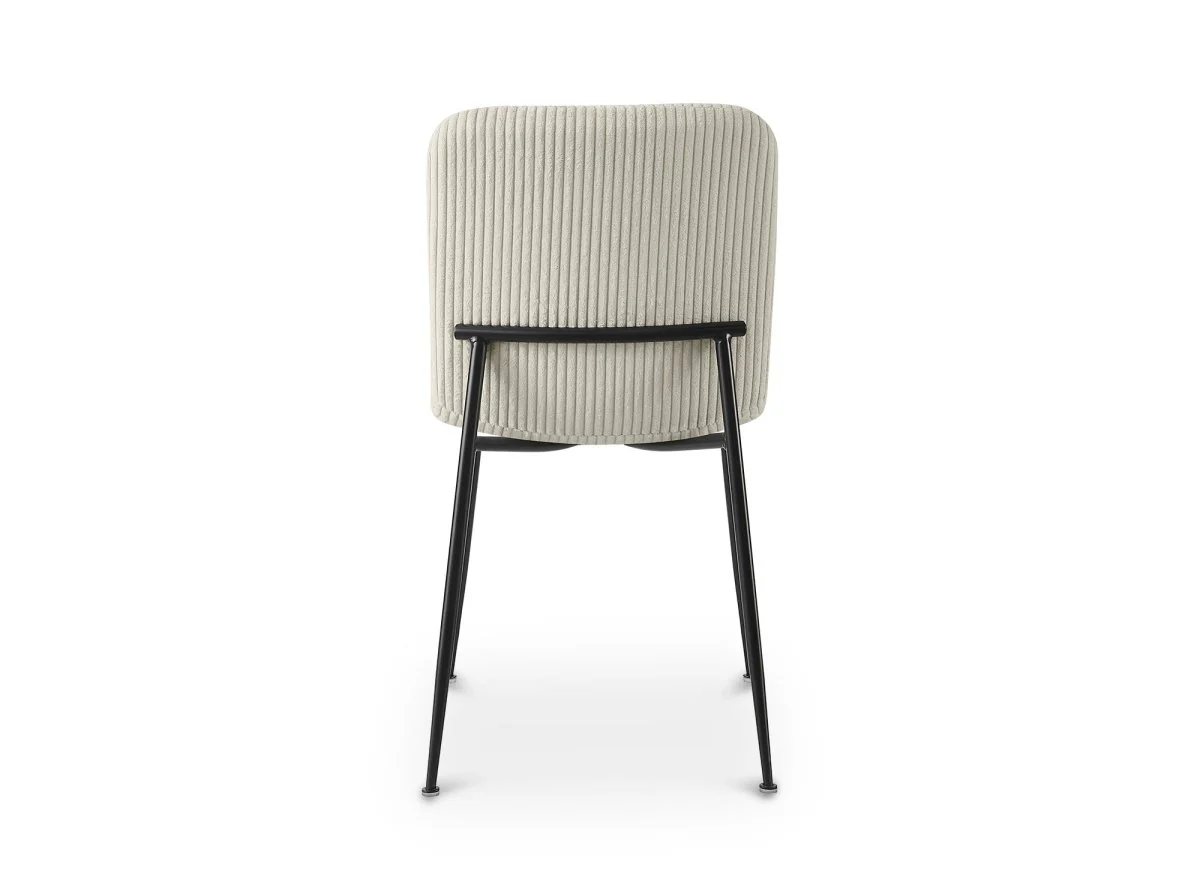 Lot de 4 chaises en velours gros côtelé beige CHERYL - Image 7