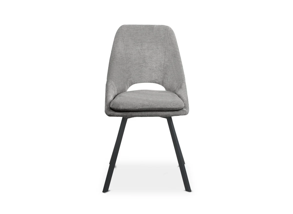Lot de 4 chaises en velours texturé gris NARCISSE - Image 4