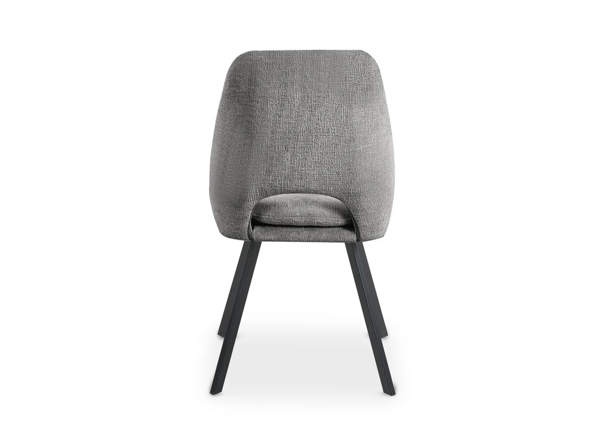 Lot de 4 chaises en velours texturé gris NARCISSE - Image 5