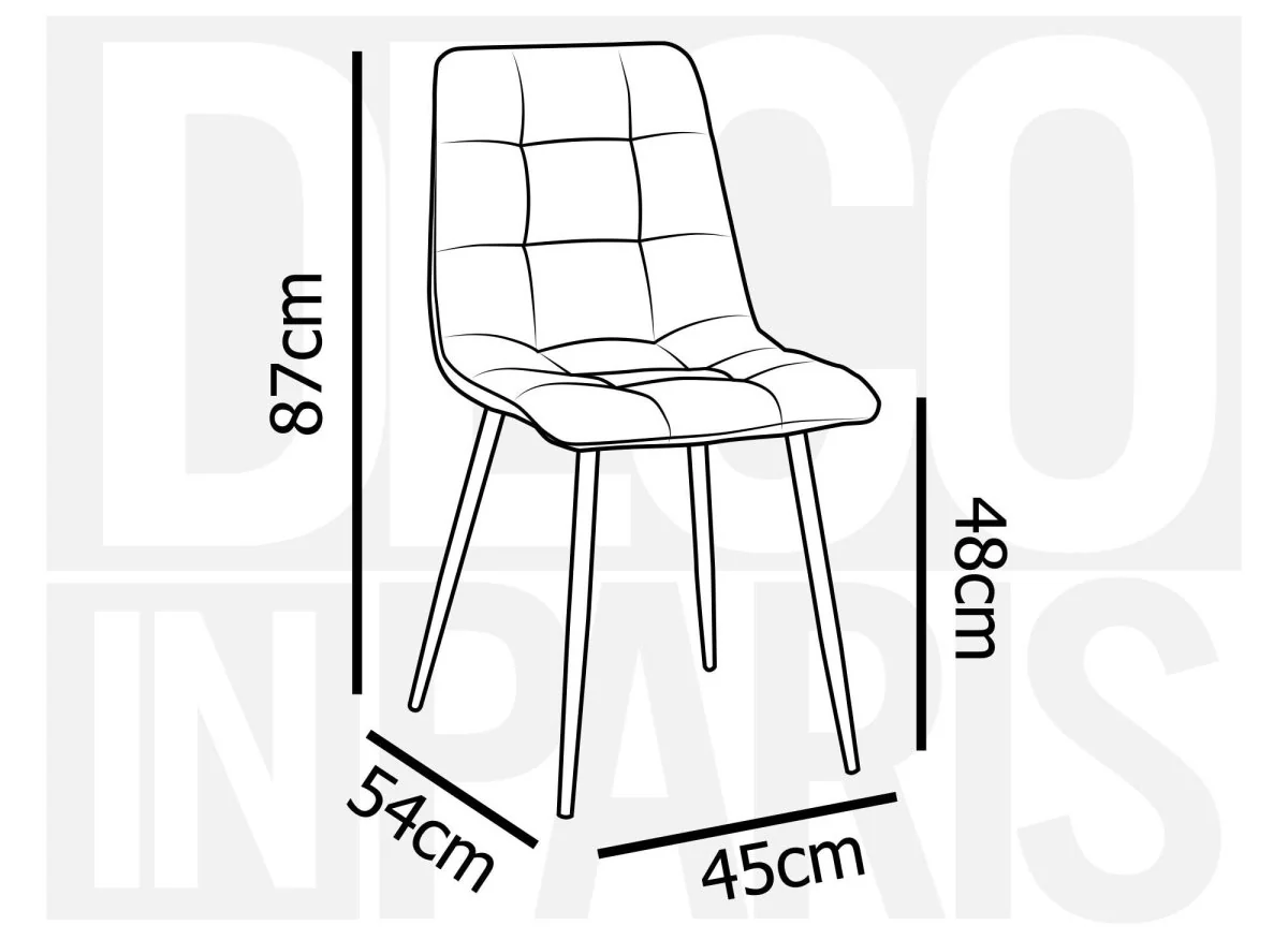 Lot de 4 chaises en velours vert capitonné JEREMI - Image 9
