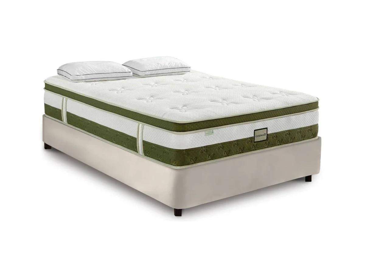 Matelas hybride BAMBOO 160 x 200 cm ressorts ensachés et mémoire de forme épaisseur 30 cm - Image 2