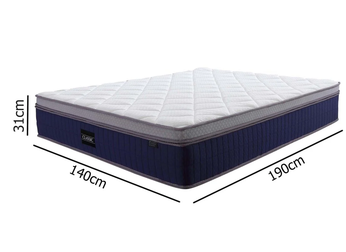 Matelas hybride CLASSIC 140 x 190 cm ressorts ensachés et mémoire de forme épaisseur 31 cm - Image 11