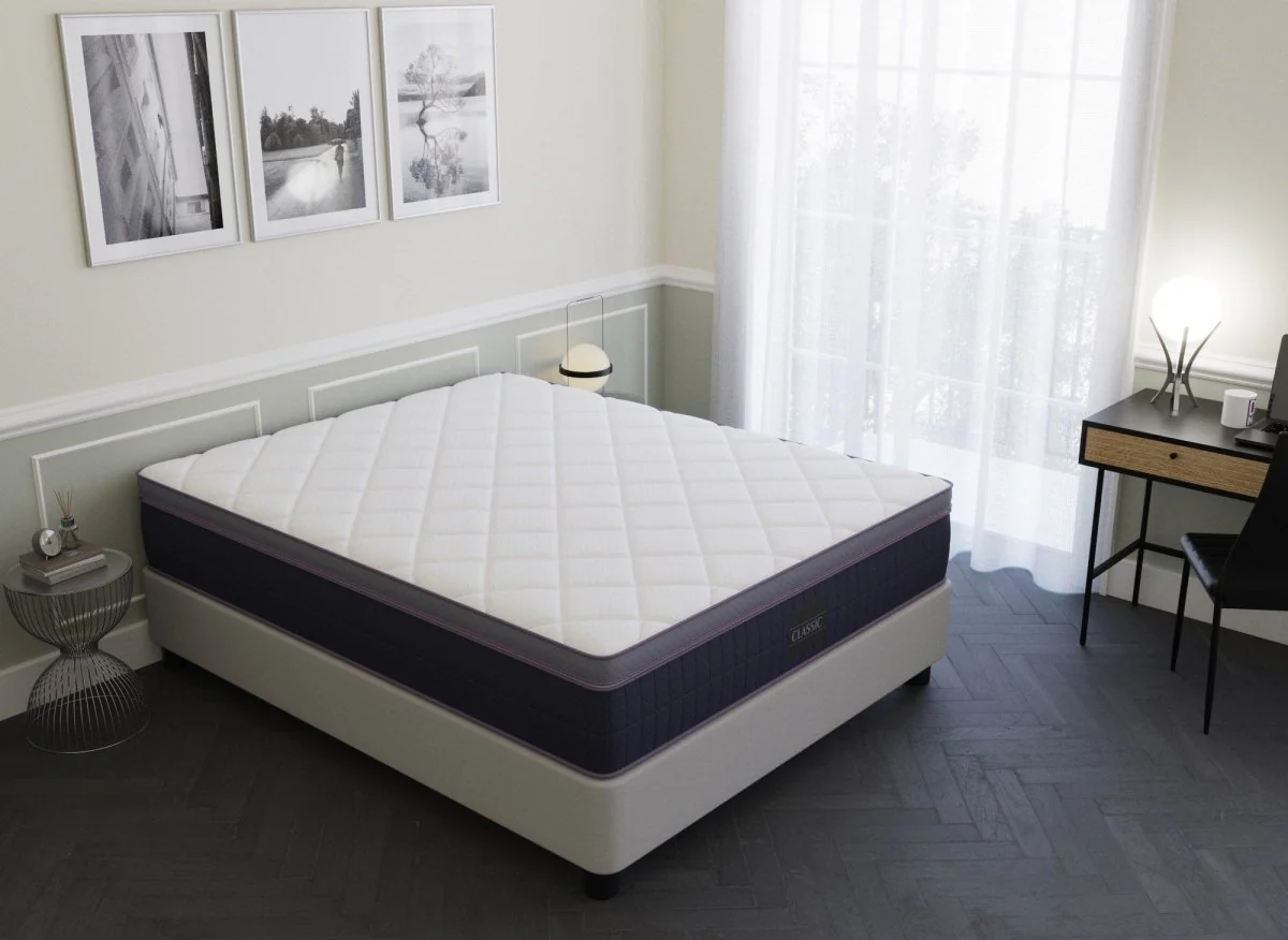 Matelas hybride CLASSIC 180 x 200 cm ressorts ensachés et mémoire de forme épaisseur 31 cm