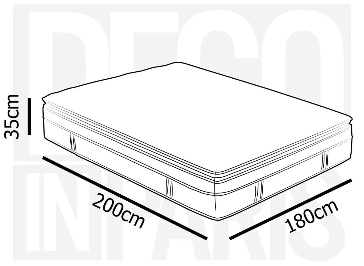 Matelas hybride mémoire de forme 180 x 200 cm épaisseur 35 cm - CLOUDY - Image 13