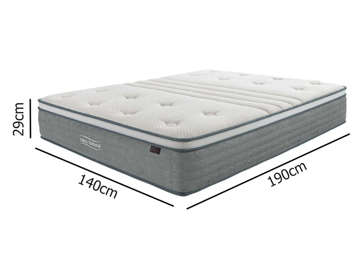 Matelas hybride NATURAL 140 x 190 cm ressorts ensachés et soie épaisseur 29 cm - Image 14