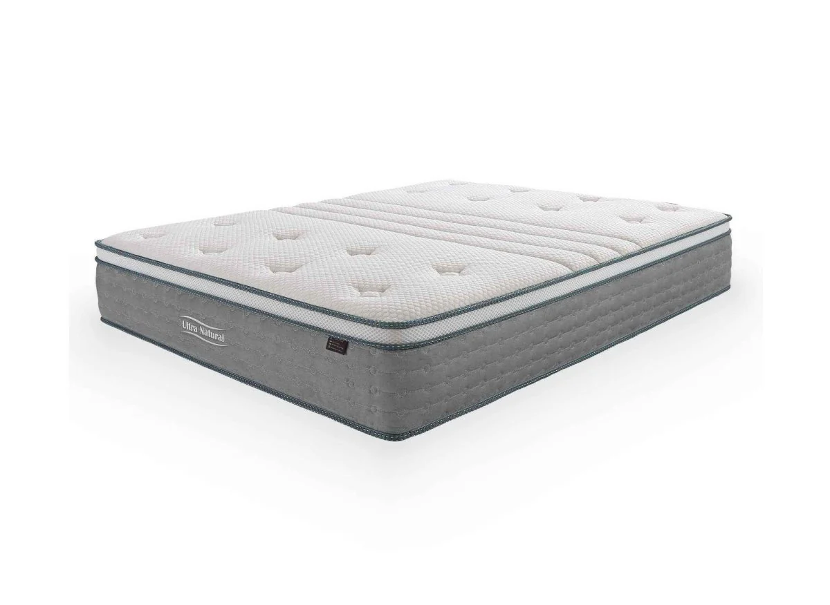 Matelas hybride NATURAL 160 x 200 cm ressorts ensachés et soie épaisseur 29 cm - Image 2