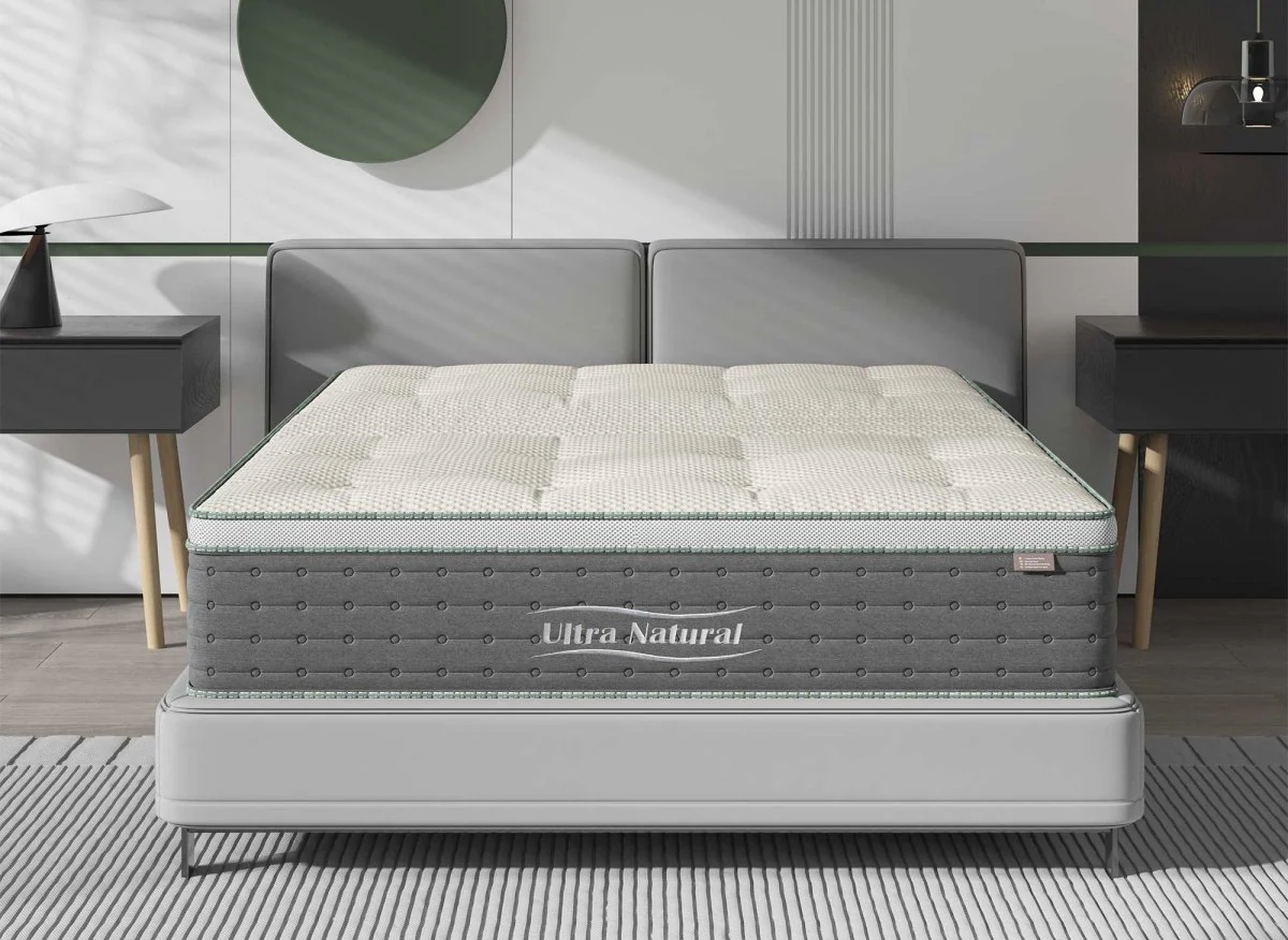 Matelas hybride NATURAL 180 x 200 cm ressorts ensachés et soie épaisseur 29 cm - Image 3