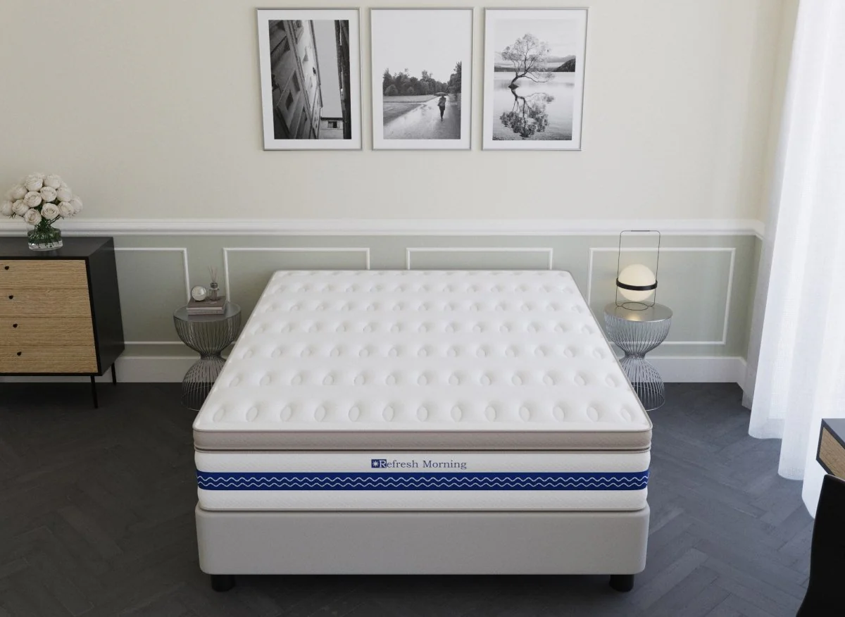 Matelas hybride REFRESH 160 x 200 cm ressorts ensachés et mémoire de forme épaisseur 32 cm - Image 4