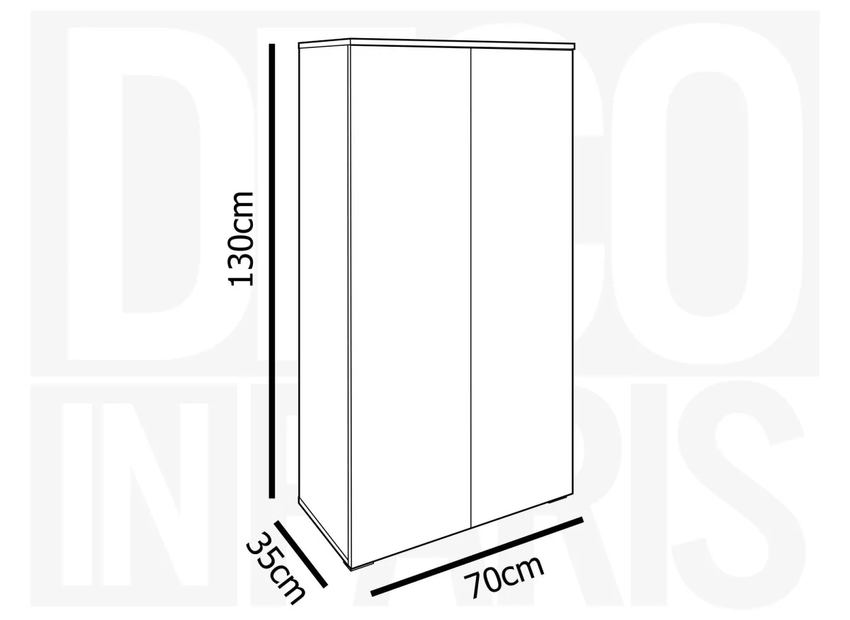 Meuble à chaussures 2 portes et 6 tiroirs blanc BAKI - Image 3