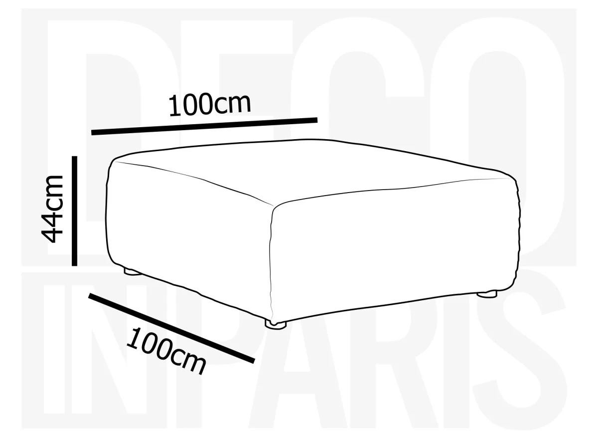 Pouf en velours gros côtelé doux beige TILDA - Image 4
