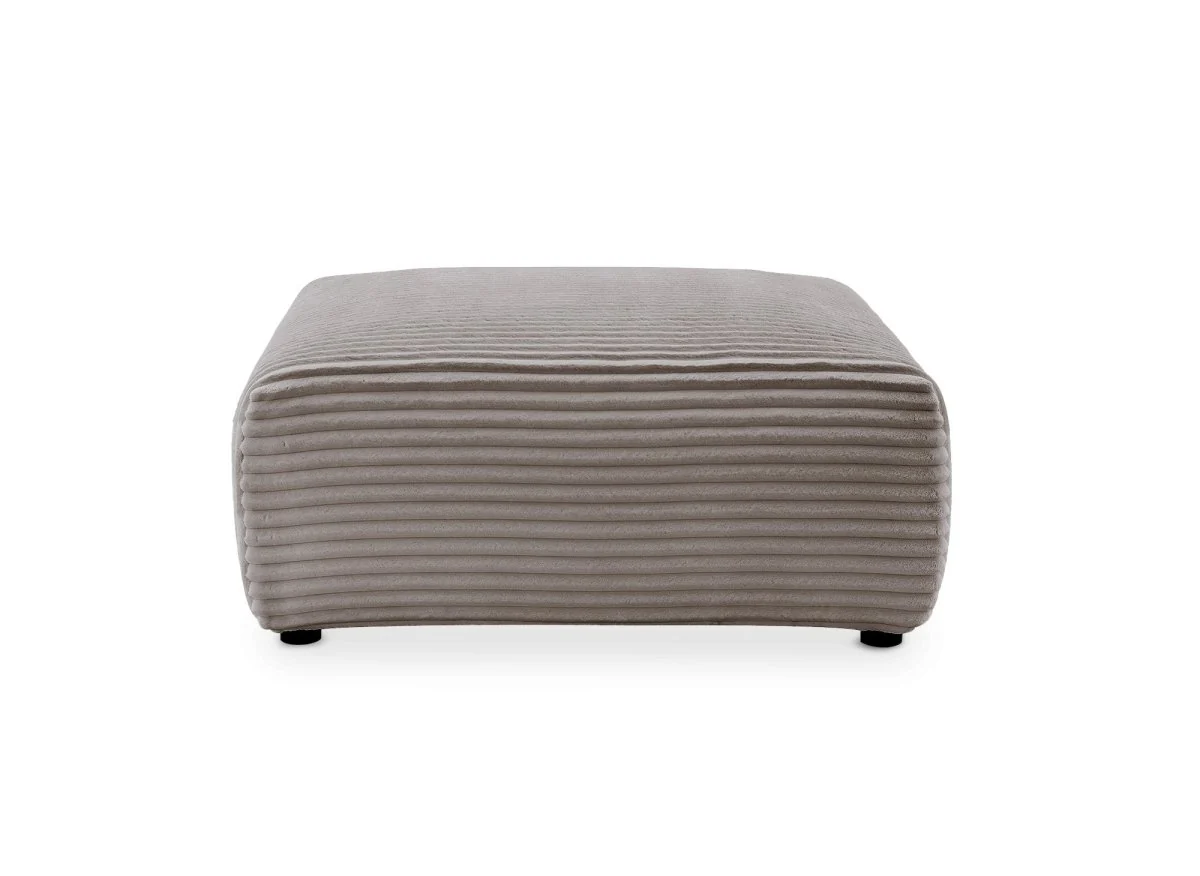 Pouf en velours gros côtelé doux taupe TILDA - Image 3