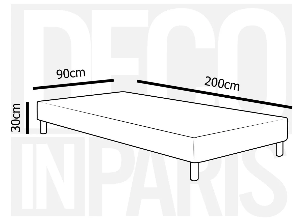 Sommier tapissier 90 x 200 cm + 4 pieds - Image 4