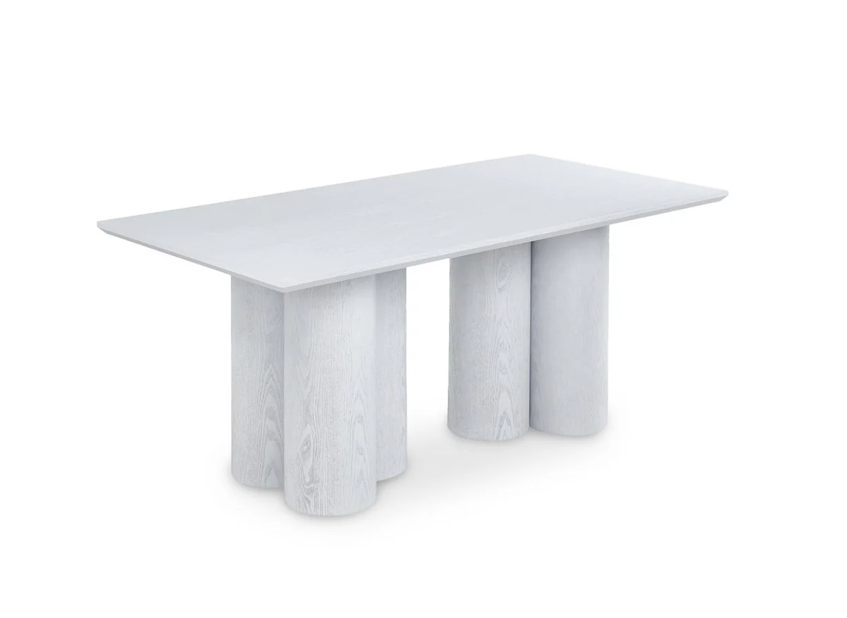 Table à manger blanche pieds forme organique 6 personnes ROSALIA - Image 3