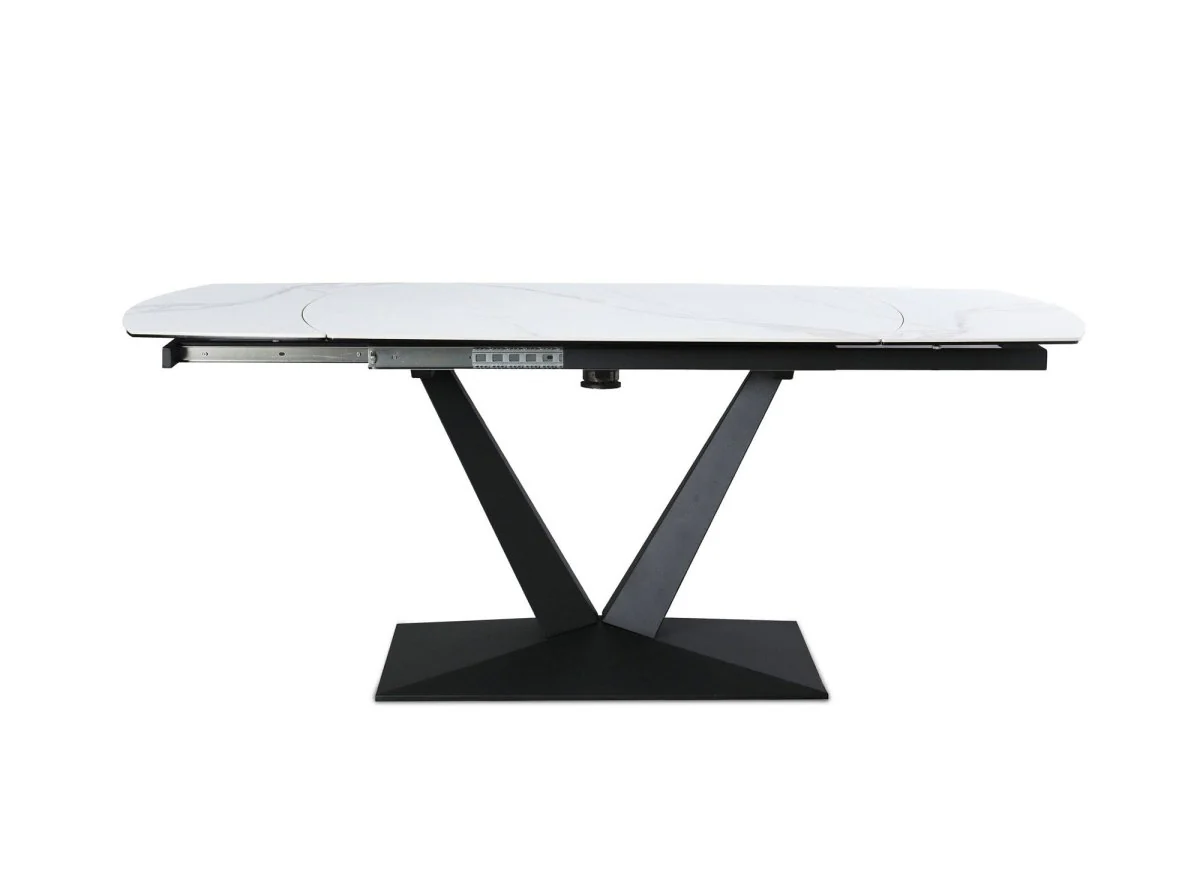 Table à manger extensible en céramique blanche 6-8 personnes ELIAD - Image 6
