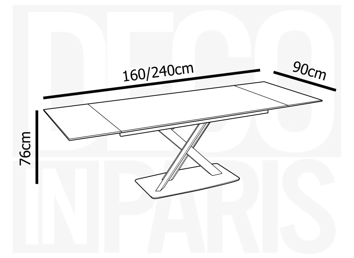 Table à manger extensible en céramique noire 6-10 personnes ELEGANCE - Image 11