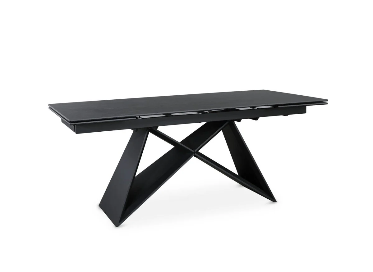 Table à manger extensible en céramique noire effet marbre GABRIEL - Image 4
