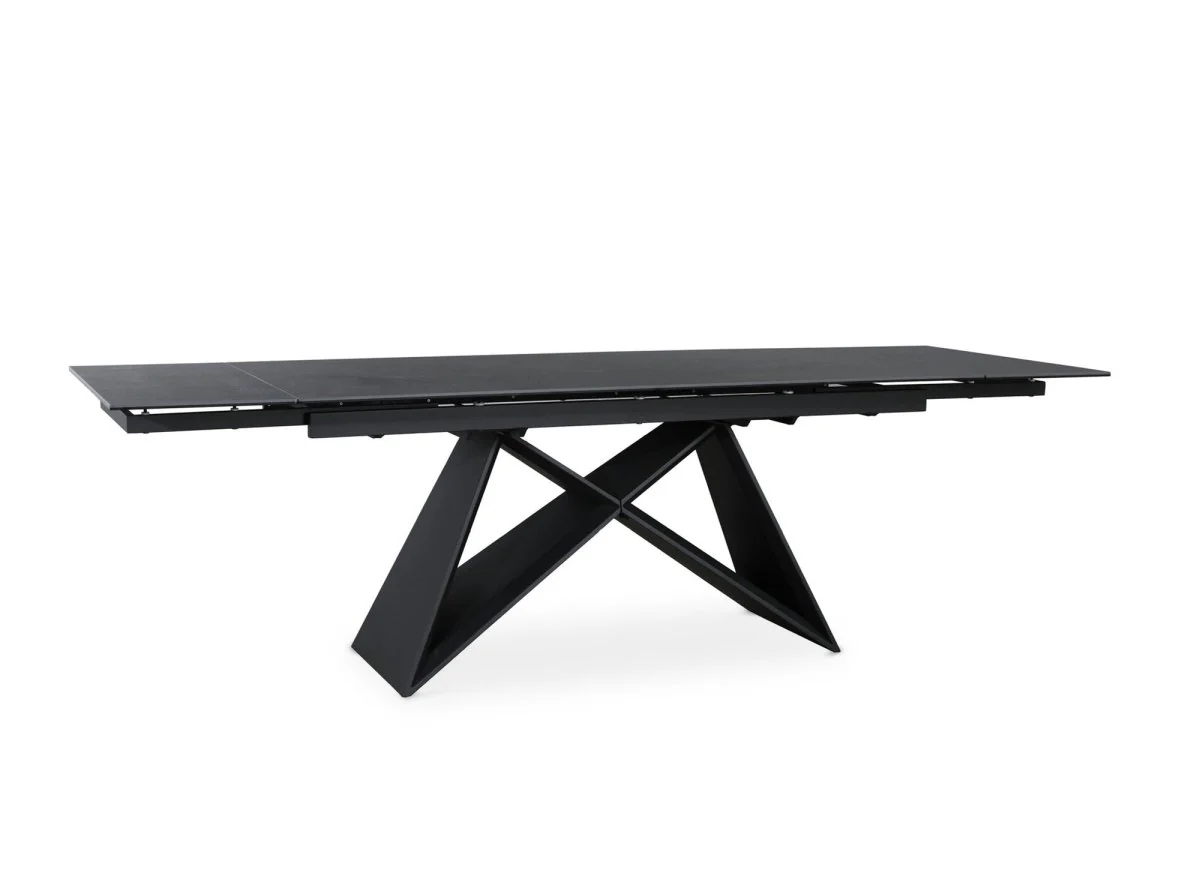 Table à manger extensible en céramique noire effet marbre GABRIEL - Image 6