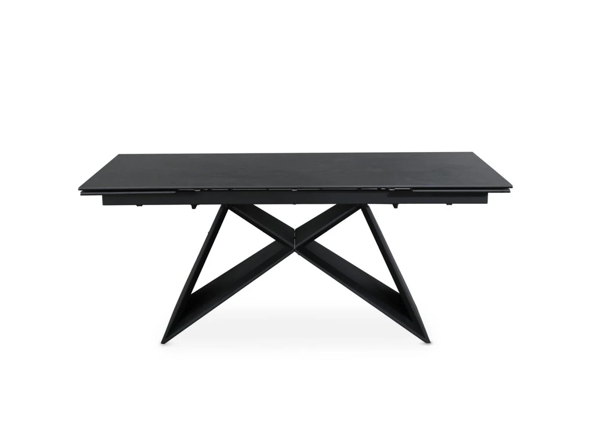 Table à manger extensible en céramique noire effet marbre GABRIEL - Image 8