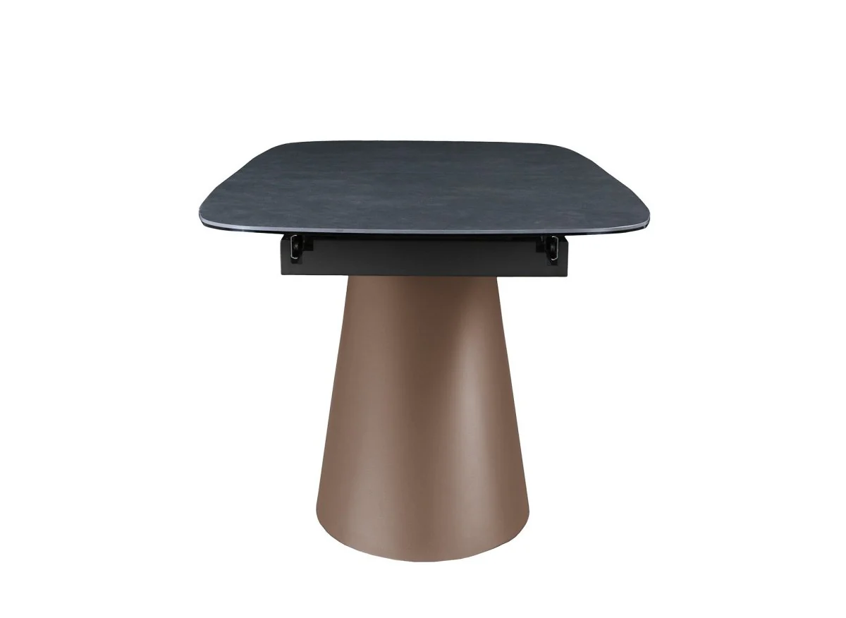 Table à manger extensible pieds métal marron plateau céramique MILANO - Image 7