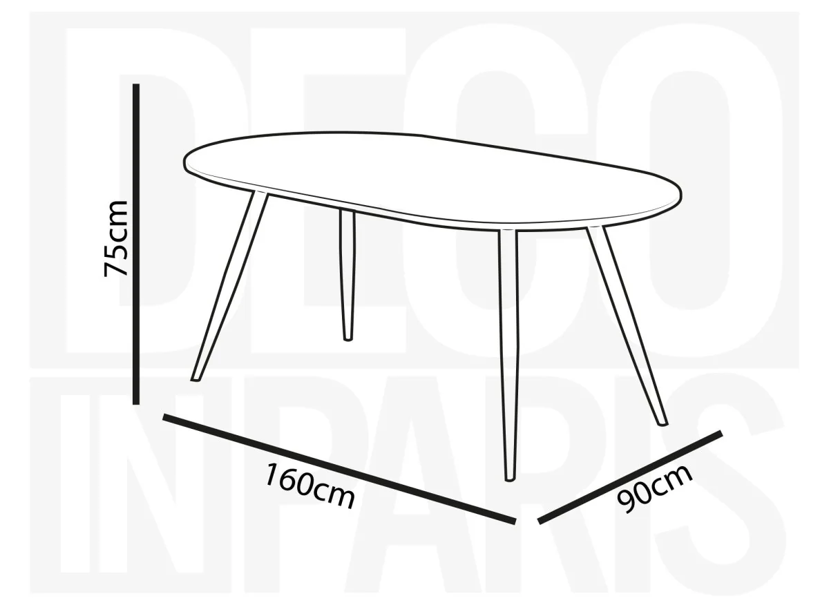 Table à manger ovale effet marbre gris DIWAN - Image 4